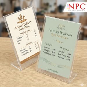 Clear Acrylic Sign Holder A4 Single Sided Table Top Display Stand 8.3 x 11.7 inches