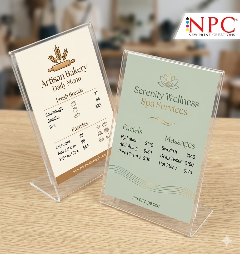 Clear Acrylic Sign Holder A4 Single Sided Table Top Display Stand 8.3 x 11.7 inches