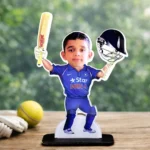 Custom Cricket Player Acrylic Stand Caricature Photo Cutout Stand