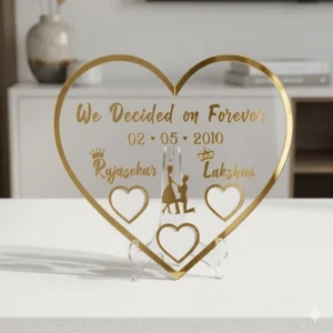 Custom Couple Heart Acrylic Frame Personalized Anniversary Gift Frame