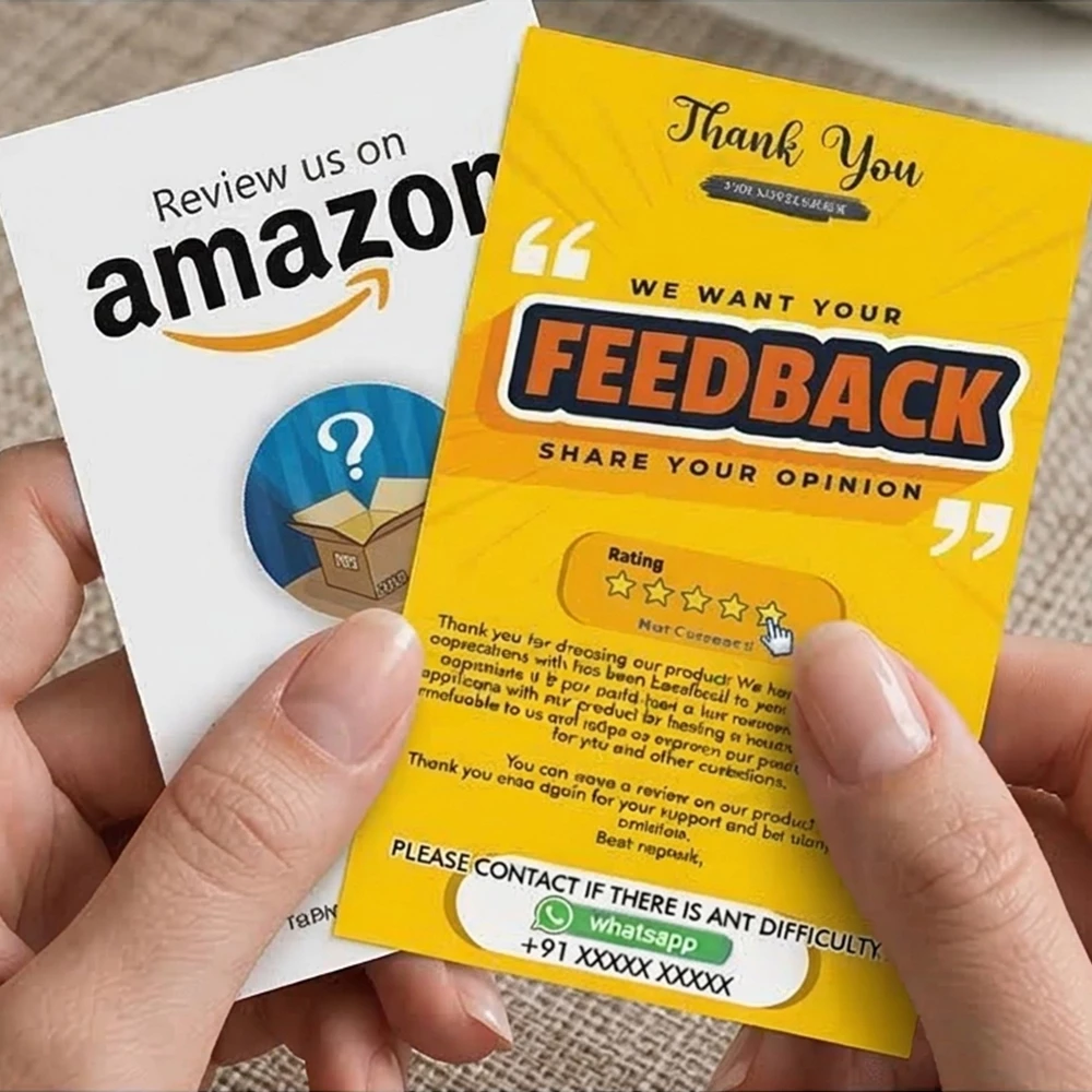 Customer Review Cards Front and Back Print Amazon Feedback Card Design