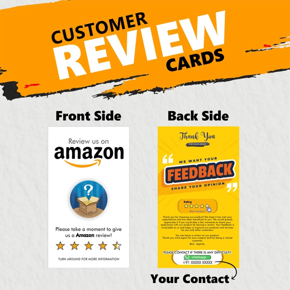 Customer Review Cards Front and Back Print Amazon Feedback Card Design