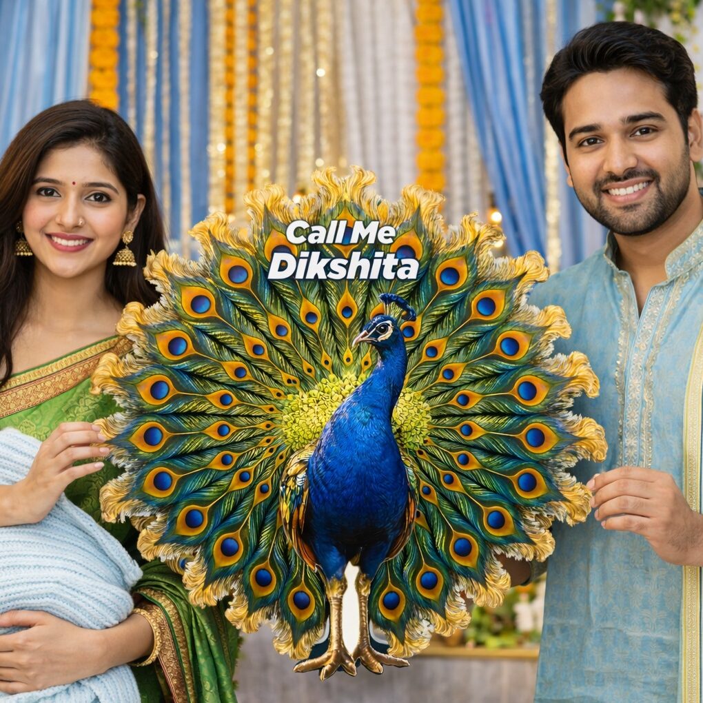 Customized Baby Name Revealing Board with Peacock Theme for Baby Naming Ceremony Decoration