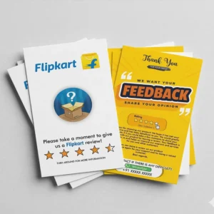Flipkart Customer Review Card Front and Back Print Feedback Request Card